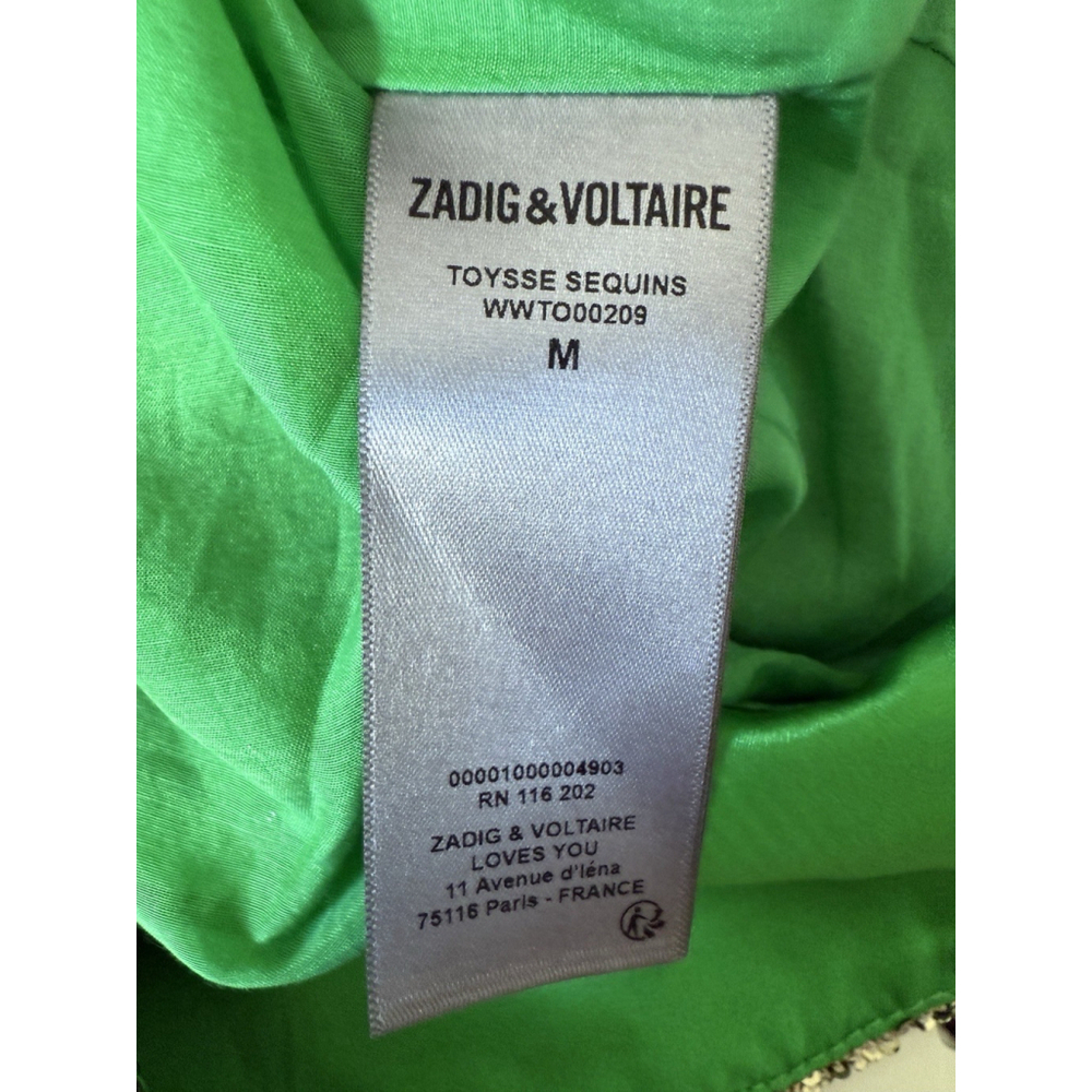 Zadig & Voltaire Toysse Sequined Top Gold Bronze Blouse Size Medium New With Tag - Picture 7 of 12